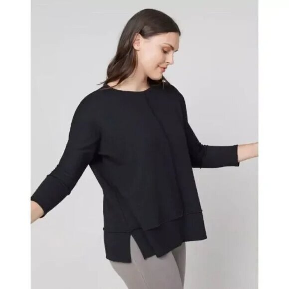 SPANX Dolman Sleeve Perfect Length Top, Black, Size L - Picture 2 of 9